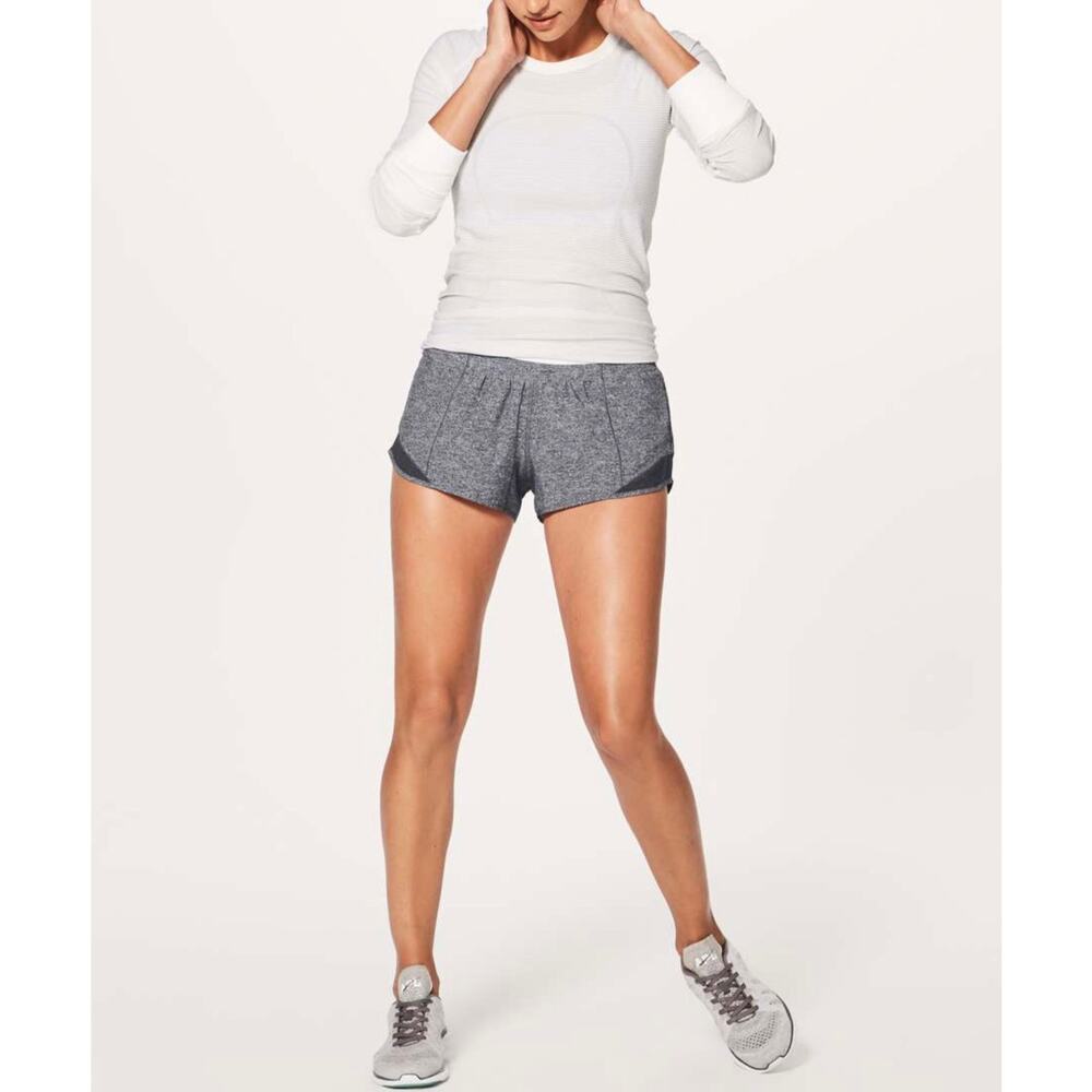 Lululemon Hotty Hot Shorts In Heather Lux Multi Black / Heathered Black Size 4